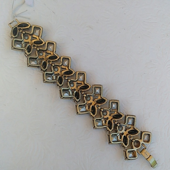 🆕 NWOT J Crew Chunky Gold B/W Rhinestone Bracelet - Picture 3 of 8